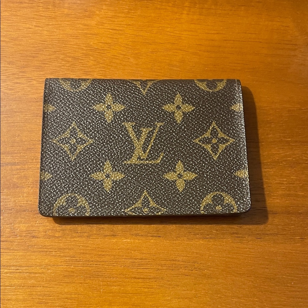 Louis Vuitton Monogram Card Holder in Brown and Gold